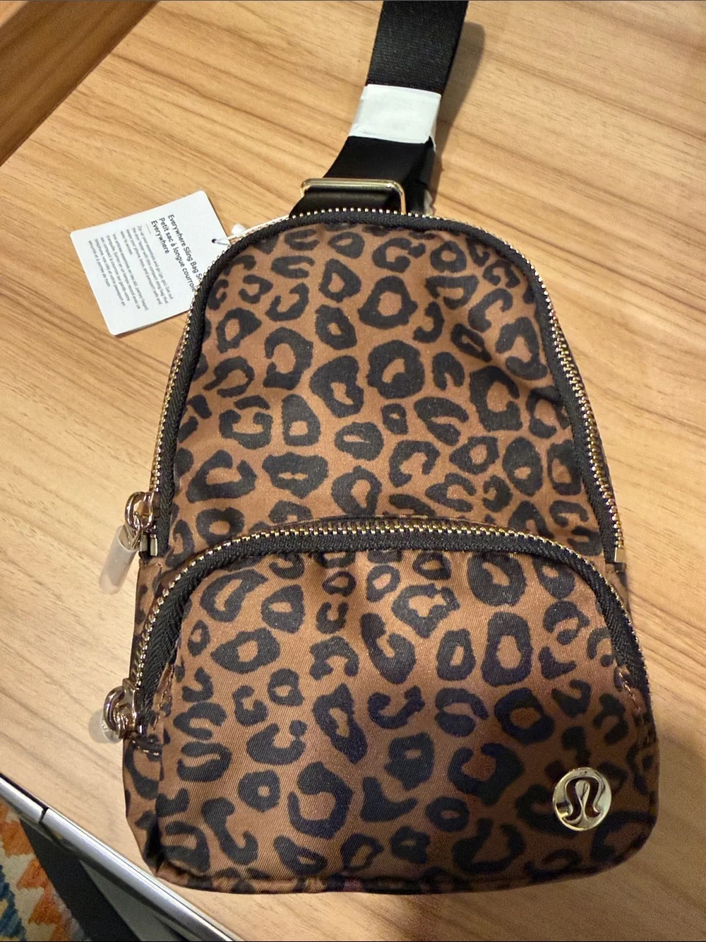 lululemon athletica Leopard Print Brown Crossbody Sling Bag - Picture 1 of 2